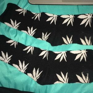black and white flower socks